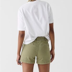 J. Crew Olive Green High-Rise Cotton Shorts